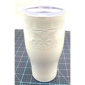 ORCA Coolers White Insulated Tumbler | Stainless Steel | Clear Lid | Travel Cup